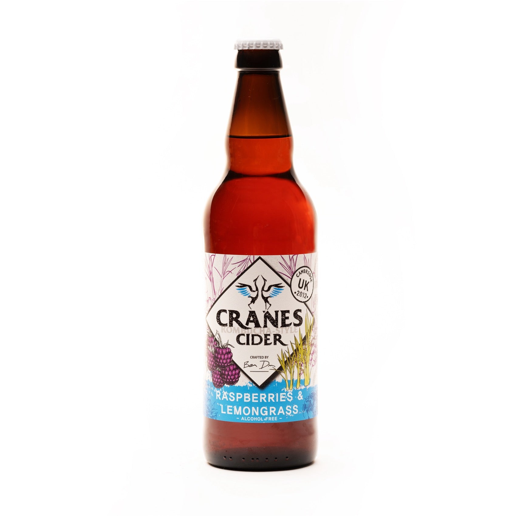 Raspberries & Lemongrass 0.0% alc 500ml – Cranes